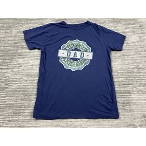 Mission Ridge T-Shirt Mens L Navy Worlds Best Dad Graphic Short Sleeve Casual